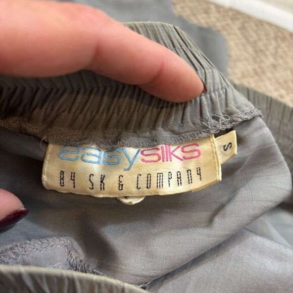 Vintage Ladies Easy Silk Grey 100% Silk Midi Skirt Size Small - Picture 12 of 12